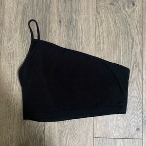 One strap black tank top